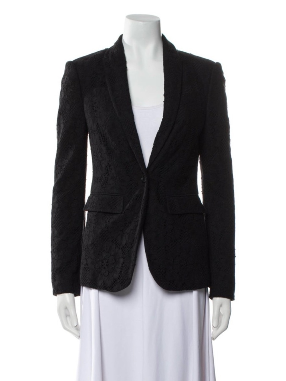 Burberry Black Lace Tailored Blazer - Women's Jacket Sz Small/US 4
